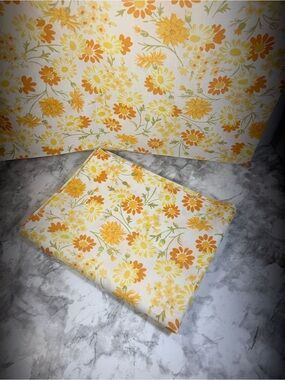 Adorable Retro Yellow & Orange Floral Cotton Pillow Cases